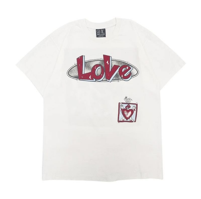 画像4: Saint Michael Eros Cupid LOVE print Short Sleeve T-shirt    ユニセックス男女兼用聖ミカエル エロス キューピッド LOVE プリントTシャツ (4)