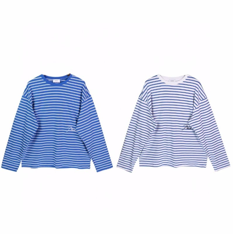 画像4: Rhude logo Striped long Sleeve T-shirt    ユニセックス男女兼用Rhudeロゴ入りボーダーストライプ長袖Tシャツ (4)