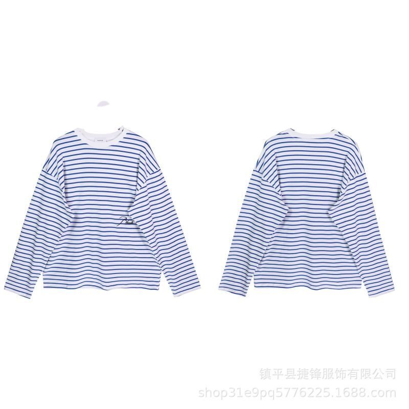 画像8: Rhude logo Striped long Sleeve T-shirt    ユニセックス男女兼用Rhudeロゴ入りボーダーストライプ長袖Tシャツ (8)