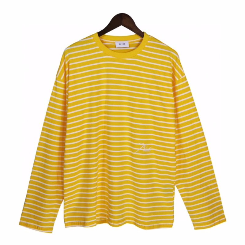 画像3: Rhude logo Striped long Sleeve T-shirt    ユニセックス男女兼用Rhudeロゴ入りボーダーストライプ長袖Tシャツ (3)