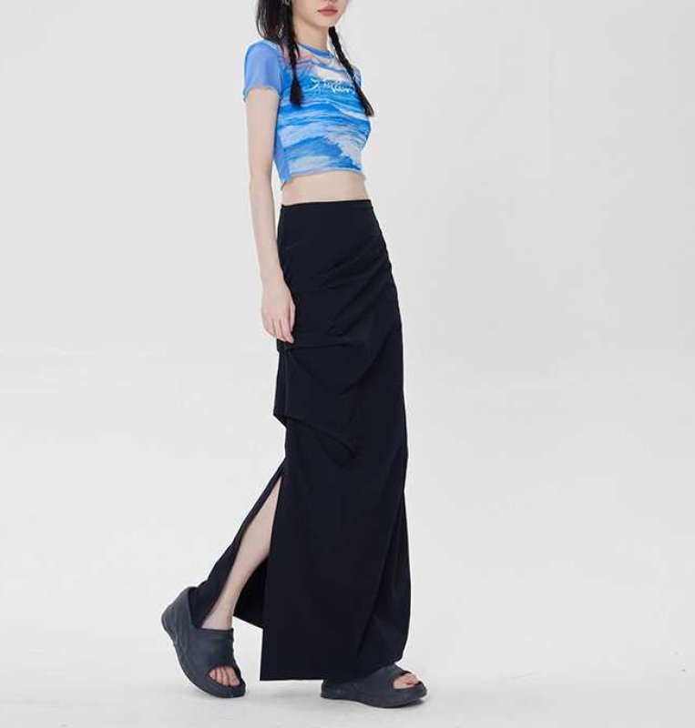 画像15: Long gathered A-line touring skirt ロングギャザーAラインツーツーリングスカート (15)