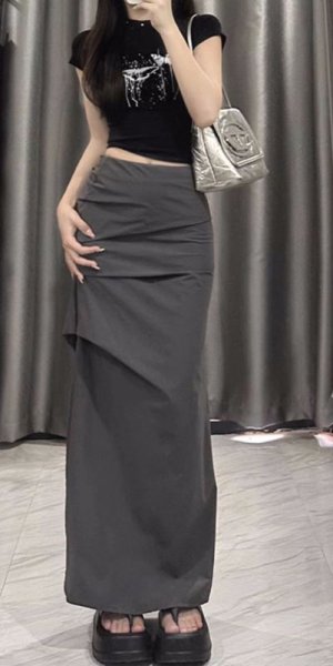 画像4: Long gathered A-line touring skirt　ロングギャザーAラインツーツーリングスカート (4)