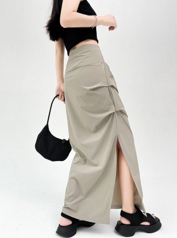 画像14: Long gathered A-line touring skirt ロングギャザーAラインツーツーリングスカート (14)