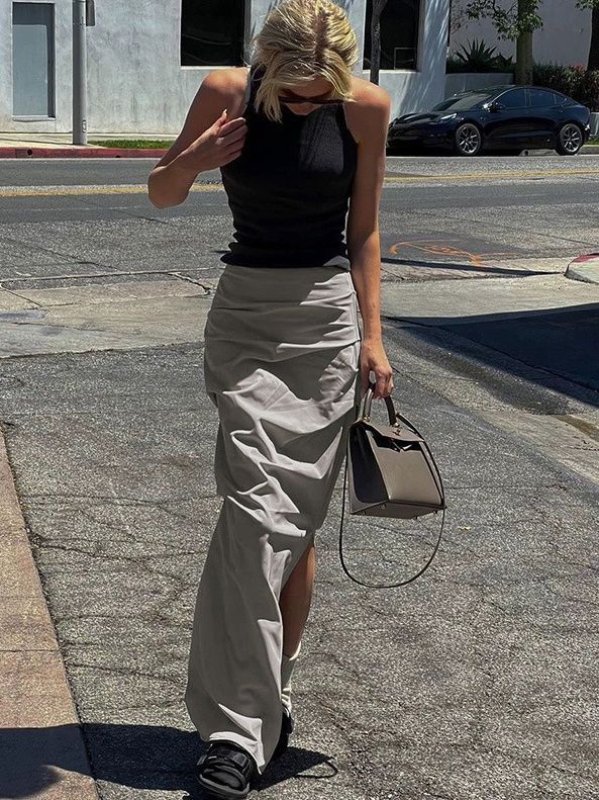 画像2: Long gathered A-line touring skirt ロングギャザーAラインツーツーリングスカート (2)