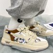 画像2: flower & heart leather lace-up sneakers shoes　 男女兼用 ユニセックスフラワープリント＆ハートエンブレムレザーレースアップスニーカー (2)