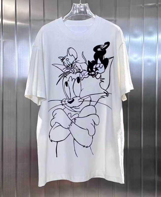 画像2: Tom and Jerry half sleeve oversized T-shirt　男女兼用ユニセックストムとジェリートム＆ジェリー5分袖オーバーサイズシャツ  (2)