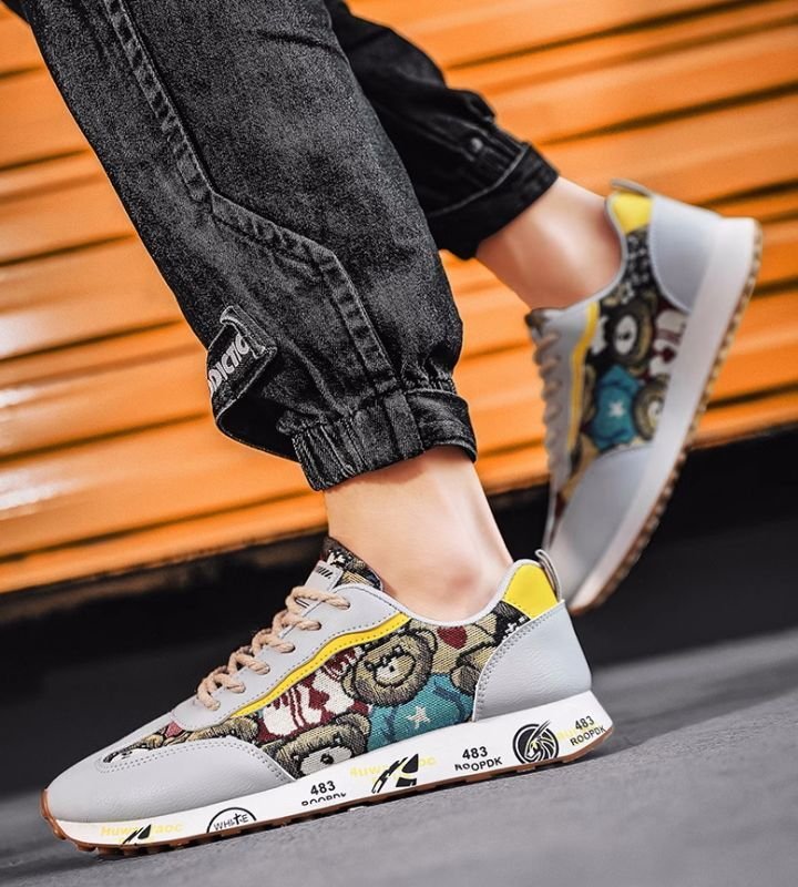 画像6: Bear Forrest Gump sneakers shoes  男女兼用 ユニセックスベア熊ジャガードレースアップスニーカー (6)