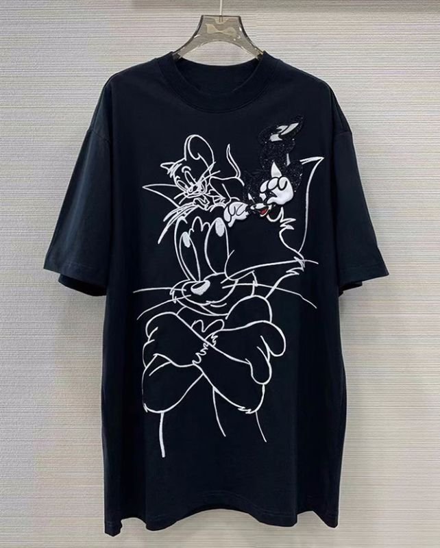 画像9: Tom and Jerry half sleeve oversized T-shirt　男女兼用ユニセックストムとジェリートム＆ジェリー5分袖オーバーサイズシャツ  (9)