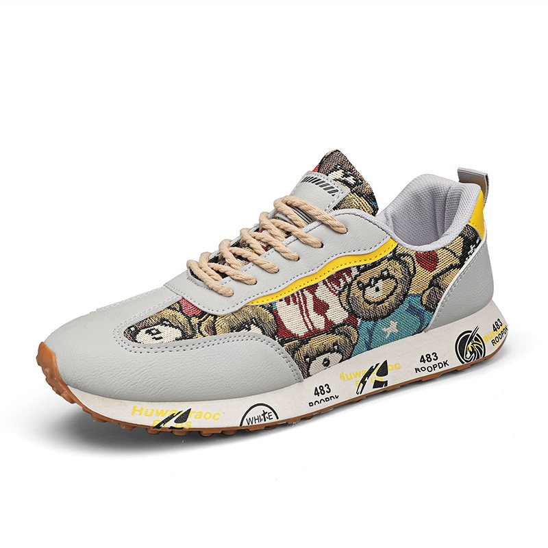 画像2: Bear Forrest Gump sneakers shoes  男女兼用 ユニセックスベア熊ジャガードレースアップスニーカー (2)