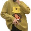画像5: smile cap & bear Long Sleeve sweater pullover  Knit 　スマイルキャップ＆ベア熊ラウンドネック長袖ニットセータープルオーバー (5)