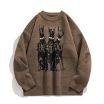 画像2: doberman braided sweater pullover　ユニセックス男女兼用 ドーベルマン犬編み込みセーター プルオーバー (2)