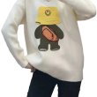 画像3: smile cap & bear Long Sleeve sweater pullover  Knit 　スマイルキャップ＆ベア熊ラウンドネック長袖ニットセータープルオーバー (3)