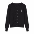 画像4: Bear One Point Round Neck Cardigan Knit　ベア熊ワンポイント丸首カーディガンニット (4)