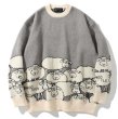 画像1: sheep braided pullover sweater 　ユニセックス男女兼用 羊シープ編み込みプルオーバセーター プルオーバー (1)