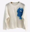 画像2: Monster embroidery mohair pullover sweater  Knit 　モンスター刺繍モヘアラウンドネック長袖ニットセータープルオーバー (2)