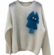 画像8: Monster embroidery mohair pullover sweater  Knit 　モンスター刺繍モヘアラウンドネック長袖ニットセータープルオーバー (8)