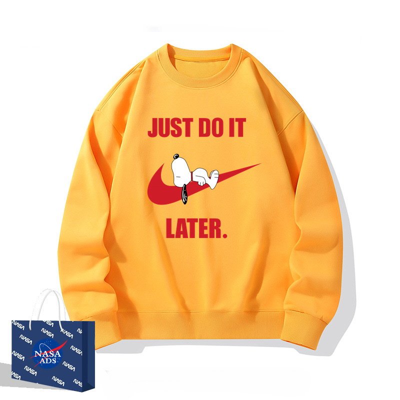 画像7: JUST DO IT LATER x Snoopy sweatshirt ユニセックス男女兼用 NASA×JUST DO IT LATER×スヌーピースウェット トレーナー  (7)