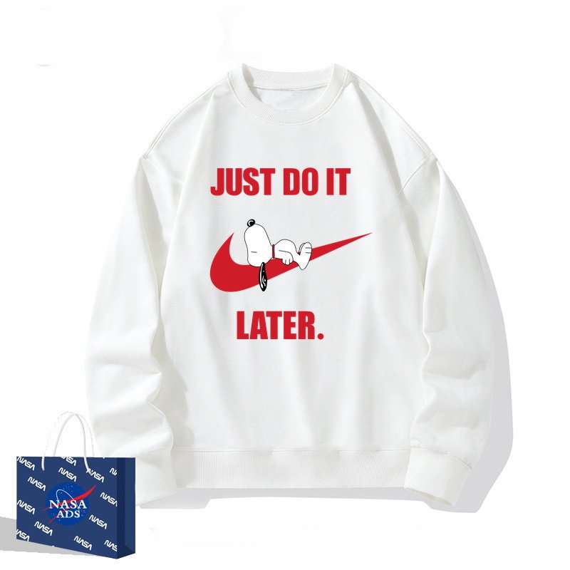 画像3: JUST DO IT LATER x Snoopy sweatshirt ユニセックス男女兼用 NASA×JUST DO IT LATER×スヌーピースウェット トレーナー  (3)