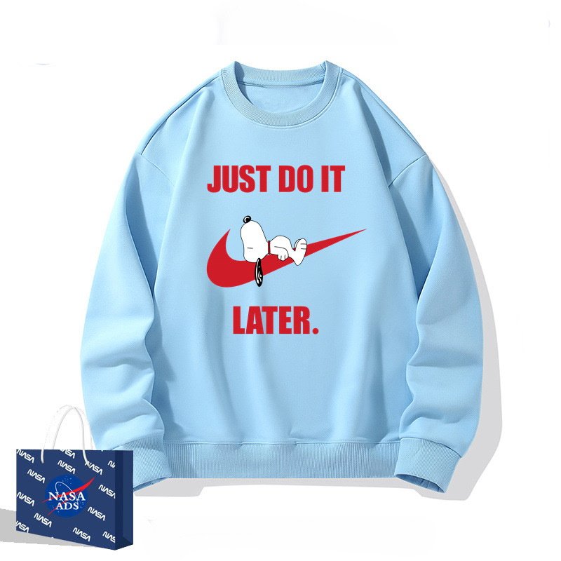 画像5: JUST DO IT LATER x Snoopy sweatshirt ユニセックス男女兼用 NASA×JUST DO IT LATER×スヌーピースウェット トレーナー  (5)
