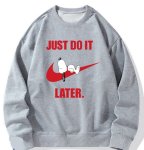 画像1: JUST DO IT LATER x Snoopy sweatshirt ユニセックス男女兼用 NASA×JUST DO IT LATER×スヌーピースウェット トレーナー  (1)