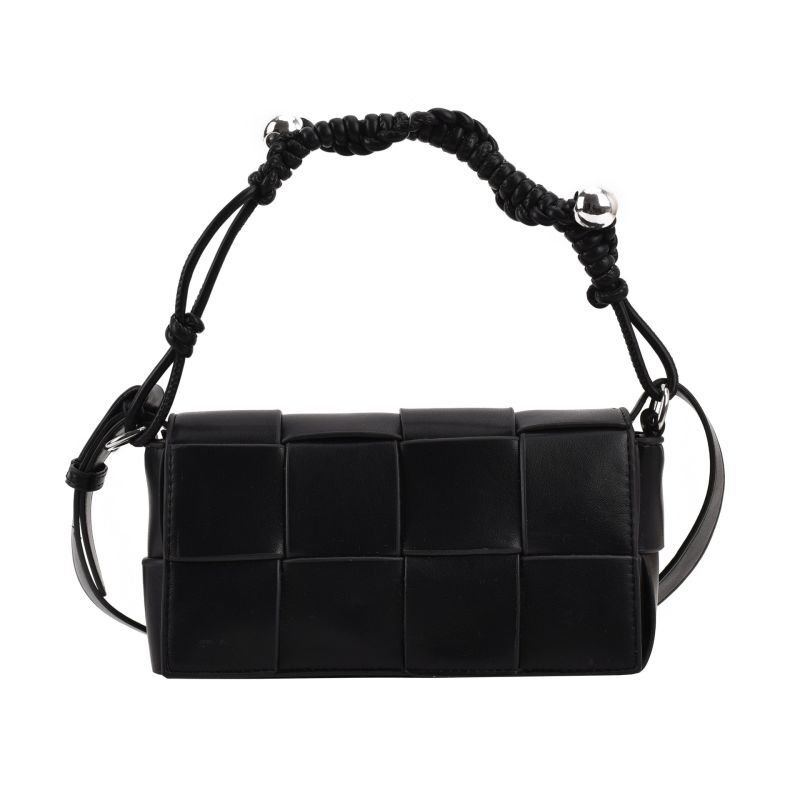 画像2: leather braided mesh mini cassette shoulder pochette bag 男女兼用 レザー編み込みメッシュ ミニカセットショルダーポシェットバッグ斜め掛けバッグ (2)