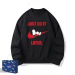 画像2: JUST DO IT LATER x Snoopy sweatshirt ユニセックス男女兼用 NASA×JUST DO IT LATER×スヌーピースウェット トレーナー  (2)