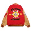 画像2: Baseball embroidery x sleeve leather stadium jacket baseball uniform jacket blouson  ユニセックス 男女兼用ベースボール刺繍×袖レザー スタジアムジャンパー スタジャン MA-1 ボンバー ジャケット ブルゾン (2)