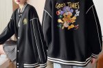 画像7: Unisex Garfield print stadium jumper baseball uniform baseball jacket Jacket blouson ユニセックス 男女兼用ガーフィールドプリントスタジャンスタジアムジャンバーベースボールブルゾン (7)