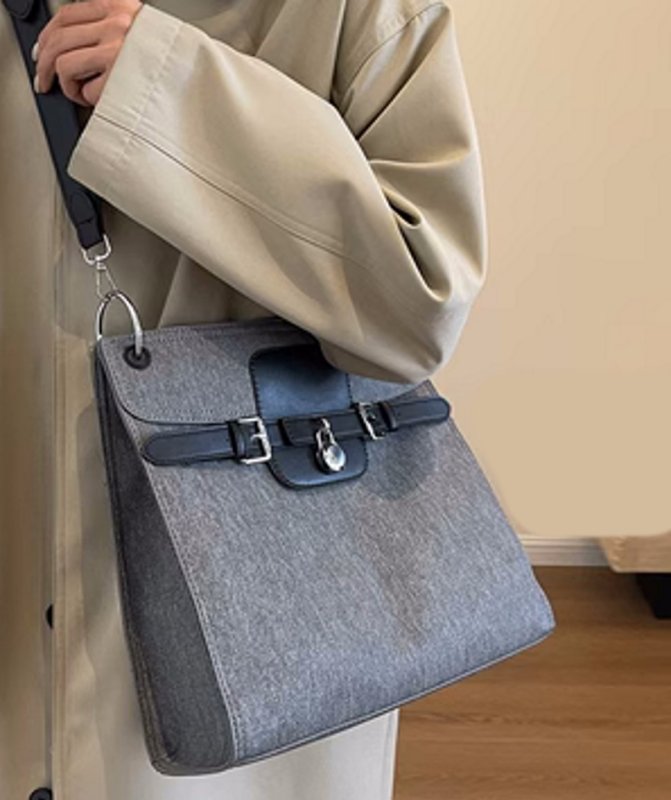 画像5: Denim Square Single Shoulder Messenger BagTOTE SHOULDER BAG 男女兼用 デニムスクエアシングルショルダートートショルダー斜め掛けバッグ (5)