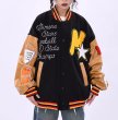 画像8: Baseball embroidery x sleeve leather stadium jacket baseball uniform jacket blouson  ユニセックス 男女兼用ベースボール刺繍×袖レザー スタジアムジャンパー スタジャン MA-1 ボンバー ジャケット ブルゾン (8)