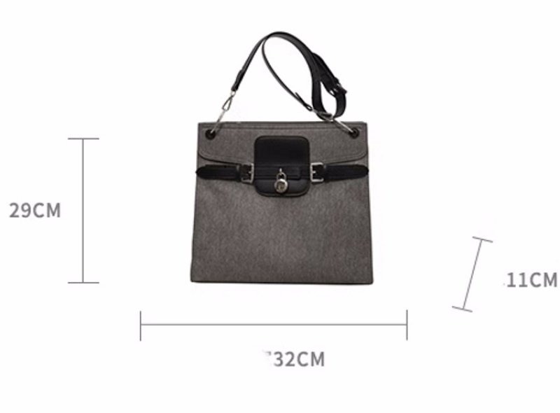 画像8: Denim Square Single Shoulder Messenger BagTOTE SHOULDER BAG 男女兼用 デニムスクエアシングルショルダートートショルダー斜め掛けバッグ (8)