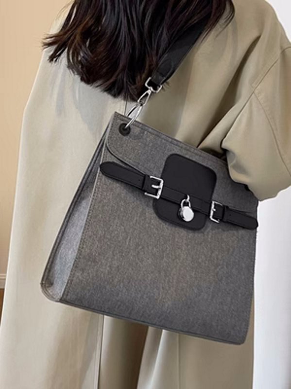 画像7: Denim Square Single Shoulder Messenger BagTOTE SHOULDER BAG 男女兼用 デニムスクエアシングルショルダートートショルダー斜め掛けバッグ (7)