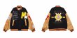 画像3: Baseball embroidery x sleeve leather stadium jacket baseball uniform jacket blouson  ユニセックス 男女兼用ベースボール刺繍×袖レザー スタジアムジャンパー スタジャン MA-1 ボンバー ジャケット ブルゾン (3)