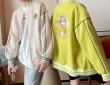 画像2: Unisex Garfield print stadium jumper baseball uniform baseball jacket Jacket blouson ユニセックス 男女兼用ガーフィールドプリントスタジャンスタジアムジャンバーベースボールブルゾン (2)