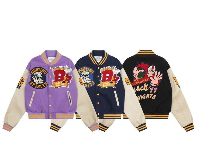 画像5: Fighting spirits x American football  embroidery sleeve leather stadium jacket baseball uniform jacket blouson  ユニセックス 男女兼用 ファイティングスピリッツ×アメリカンフットボール刺繍スタジアムジャンパー スタジャン MA-1 ボンバー ジャケット ブルゾン (5)