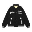 画像2: Joint clown embroidery stadium jacket baseball uniform jacket blouson  ユニセックス 男女兼用ピエロ刺繍スタジアムジャンパー スタジャン MA-1 ボンバー ジャケット ブルゾン (2)