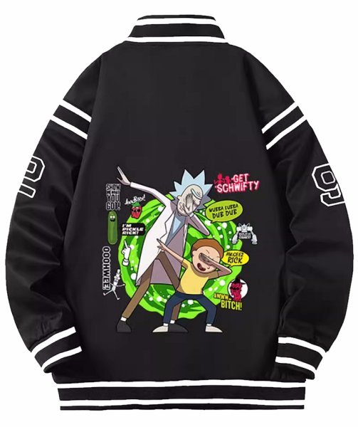 画像1: Unisex rick and morty stadium jumper baseball uniform baseball jacket Jacket blouson ユニセックス 男女兼用リックアンドモーティスタジャンスタジアムジャンバーベースボールブルゾン (1)