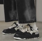 画像5: heart & graphic paint leather lace up shoes　 男女兼用 ユニセックスハート＆グラフィックペイントレザーレースアップスニーカー (5)