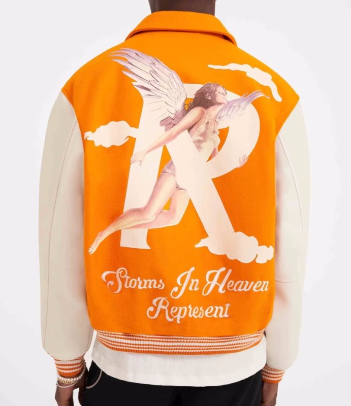 画像9: Represent R & Angel stadium jacket baseball uniform jacket blouson  ユニセックス 男女兼用 R&エンジェル天使スタジアムジャンパー スタジャン MA-1 ボンバー ジャケット ブルゾン (9)