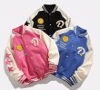 画像8: Smile & star embroidery stadium jacket baseball uniform jacket blouson  ユニセックス 男女兼用 スマイル＆スター刺繍スタジアムジャンパー スタジャン MA-1 ボンバー ジャケット ブルゾン (8)