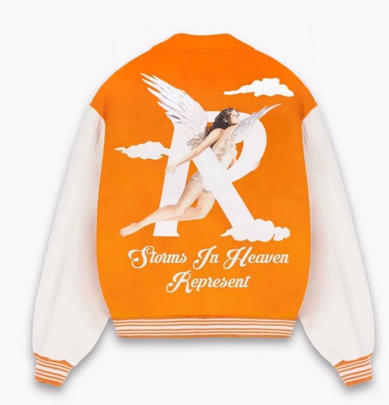 画像2: Represent R & Angel stadium jacket baseball uniform jacket blouson  ユニセックス 男女兼用 R&エンジェル天使スタジアムジャンパー スタジャン MA-1 ボンバー ジャケット ブルゾン (2)