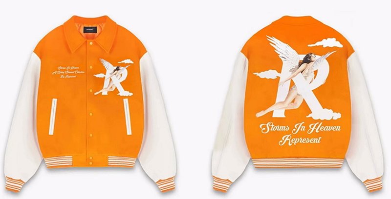 画像4: Represent R & Angel stadium jacket baseball uniform jacket blouson  ユニセックス 男女兼用 R&エンジェル天使スタジアムジャンパー スタジャン MA-1 ボンバー ジャケット ブルゾン (4)