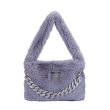 画像11: FUR CHAIN HANDLE SQUARE TOTE underarm bag 　ファーモコモコチェーンハンドルスクエアアンダーアーム トート ショルダーバッグ (11)