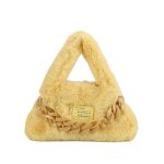 画像7: FUR CHAIN HANDLE SQUARE TOTE underarm bag 　ファーモコモコチェーンハンドルスクエアアンダーアーム トート ショルダーバッグ (7)