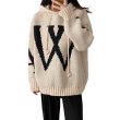 画像5: letter jacquard loose hooded hoody sweater　ユニセックス男女兼用 レター編み込みフーディセーターパーカー  (5)