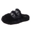 画像3:  women's Thick-soled fur slippers Sandals  Wedge Sandals　ファーモコモコ厚底ウエッジサンダル (3)