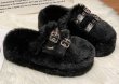 画像6:  women's Thick-soled fur slippers Sandals  Wedge Sandals　ファーモコモコ厚底ウエッジサンダル (6)