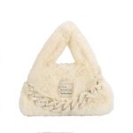 画像5: FUR CHAIN HANDLE SQUARE TOTE underarm bag 　ファーモコモコチェーンハンドルスクエアアンダーアーム トート ショルダーバッグ (5)