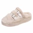 画像1:  women's Thick-soled fur slippers Sandals  Wedge Sandals　ファーモコモコ厚底ウエッジサンダル (1)