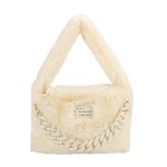 画像6: FUR CHAIN HANDLE SQUARE TOTE underarm bag 　ファーモコモコチェーンハンドルスクエアアンダーアーム トート ショルダーバッグ (6)